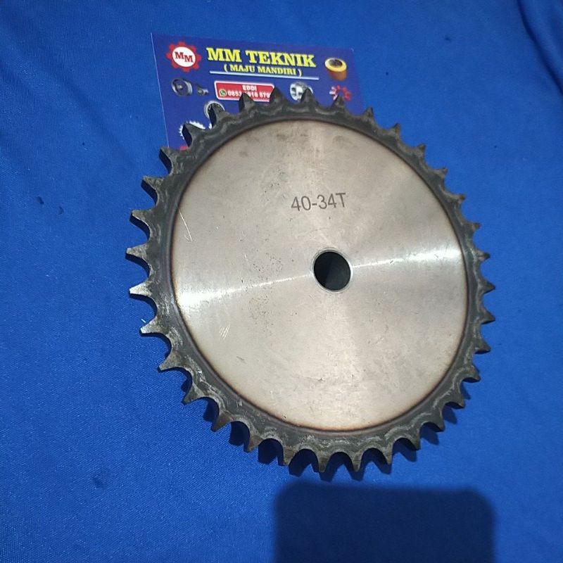 Sprocket RS 40 x 34 T Gear Rantai Single Gir gigi Z 34T RS40 -1 40Z34 40X34T 40-1 tipe B Sproket spr 40-34T 40x1x34T 40-1-34T