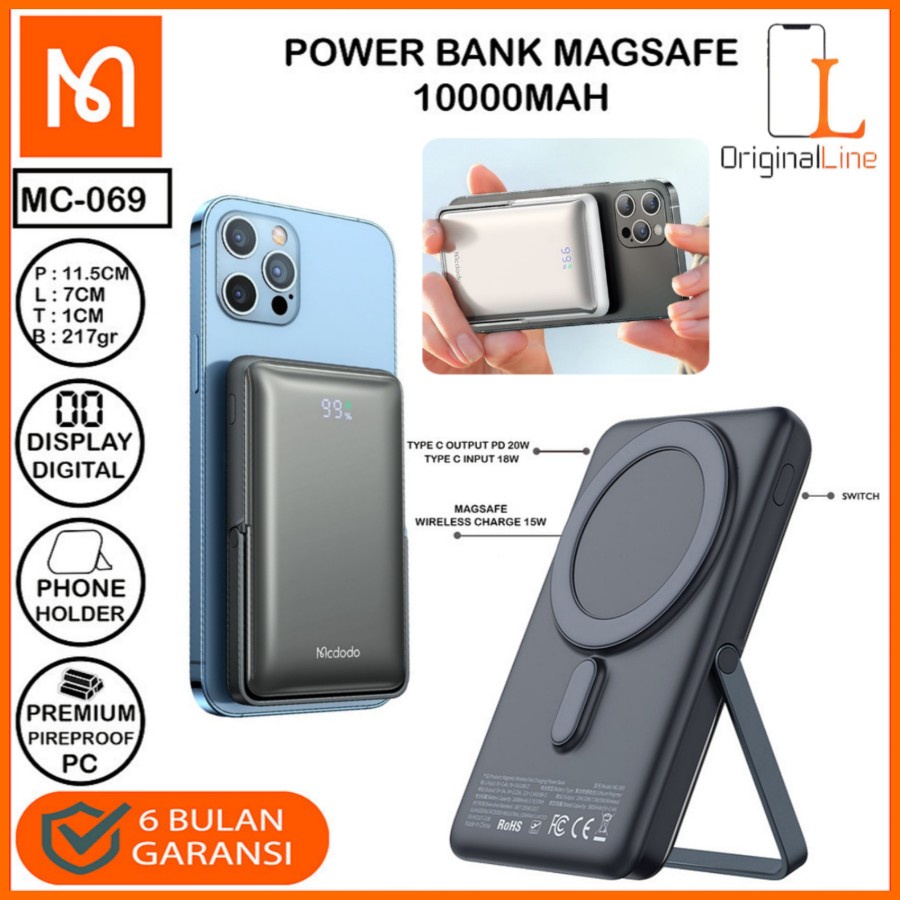 Jual Power Bank Magsafe Mcdodo Mc Pb Wireless Magnetic Charging W Shopee Indonesia