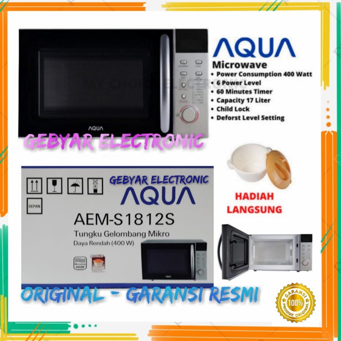 Microwave Microwave Aqua Aem S1812S 17Ltr Low Watt Original/Aqua Aem S1812S 400W