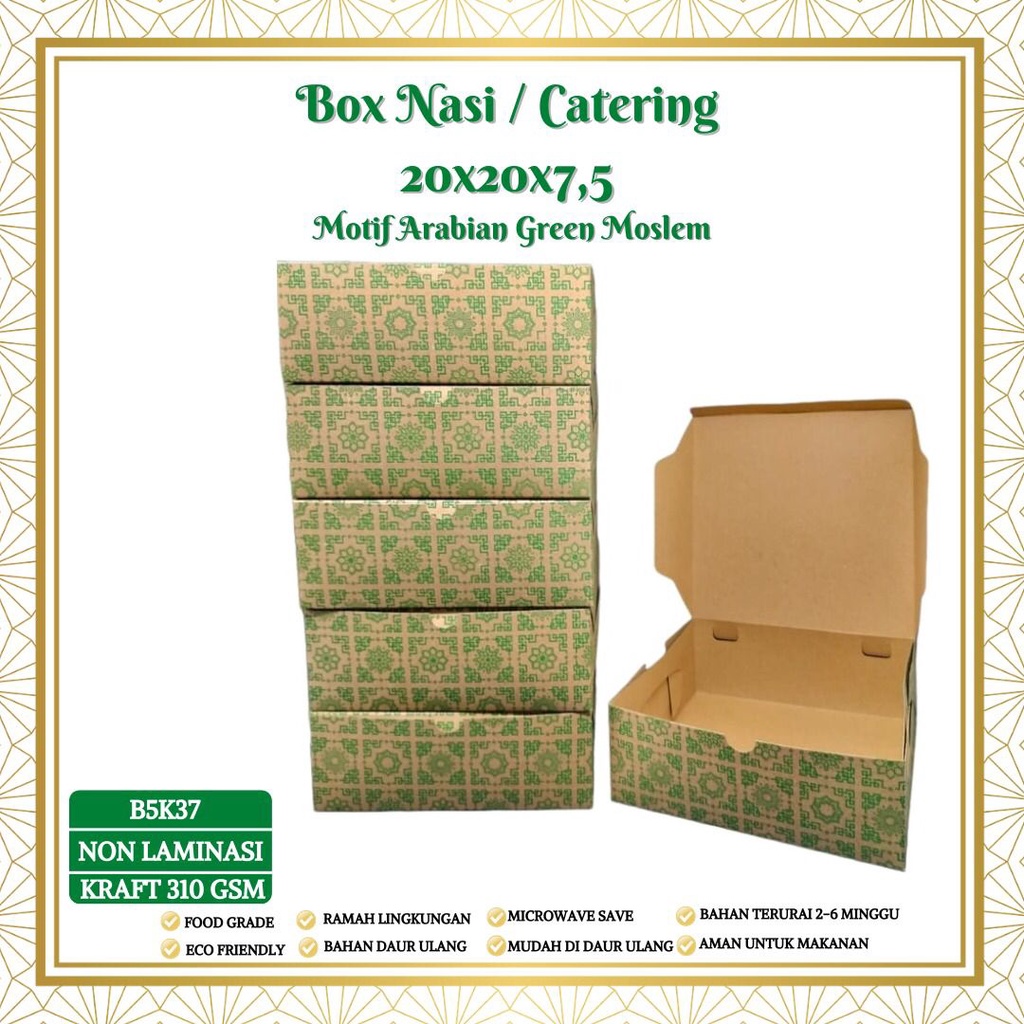 Box Nasi 20x20 Box Nasi Catering Dus Nasi (B5K37-Non Laminasi)