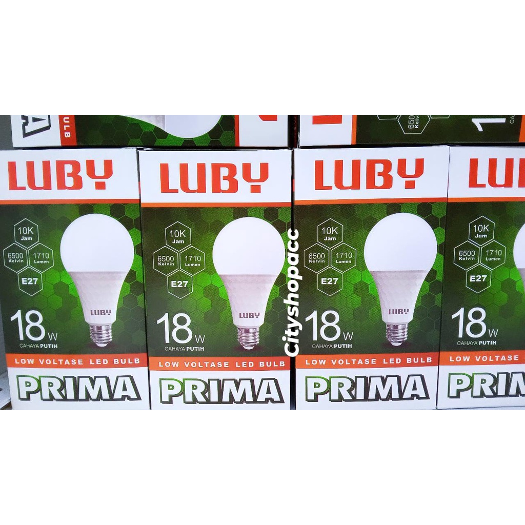 Lampu Bohlam LED bulb LUBY PRIMA 18 watt 18W White SNI