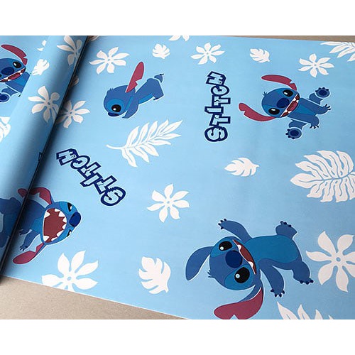 GH171 Wallpaper Sticker Biru Stitch - Wallpaper Dinding Wallpaper Sticker Wallsticker Termurah Ukuran 10m x 45cm