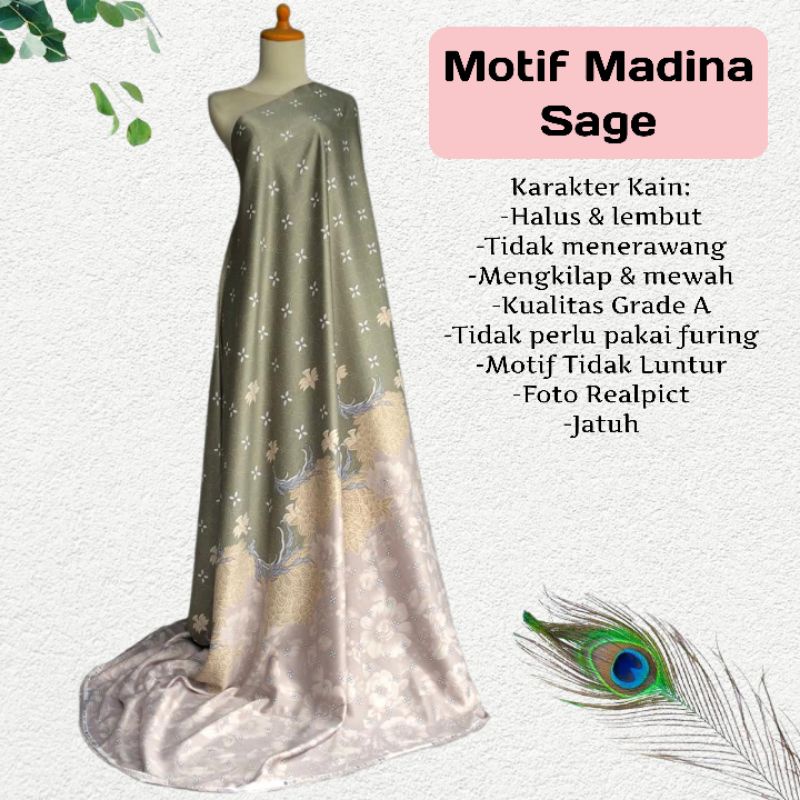 Kain Dr Silk Mengkilap Motif Madina harga setengah meter