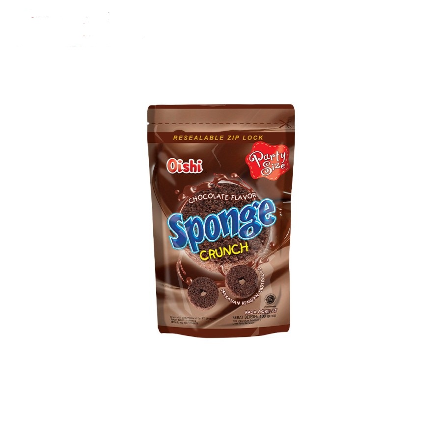 MAKANAN RINGAN OISHI SPONGE CRUNCH RASA COKLAT 100GR