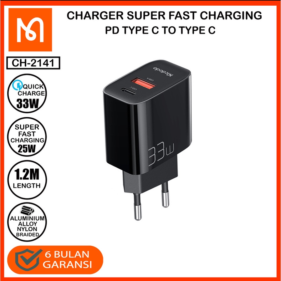 MCDODO SUPER FAST CHARGING 33W MACBOOK HUAWEI 5A USB C USB A QC 4 Adaptor Charger VOOC Samsung Chasan casan cas