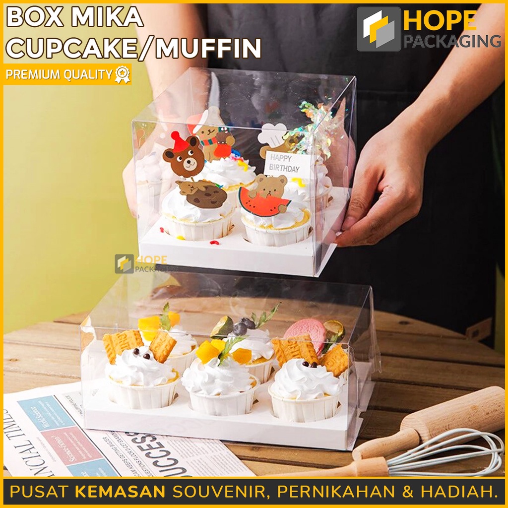 Box Mika Cup Cake / Muffin 2 Lubang / 4 Lubang / 6 Lubang