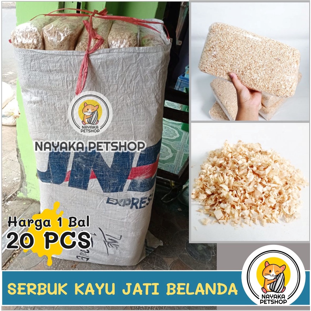 1 Bal Serbuk Kayu Hamster Karungan Alas Kandang Serutan Jati Belanda Bedding Hewan