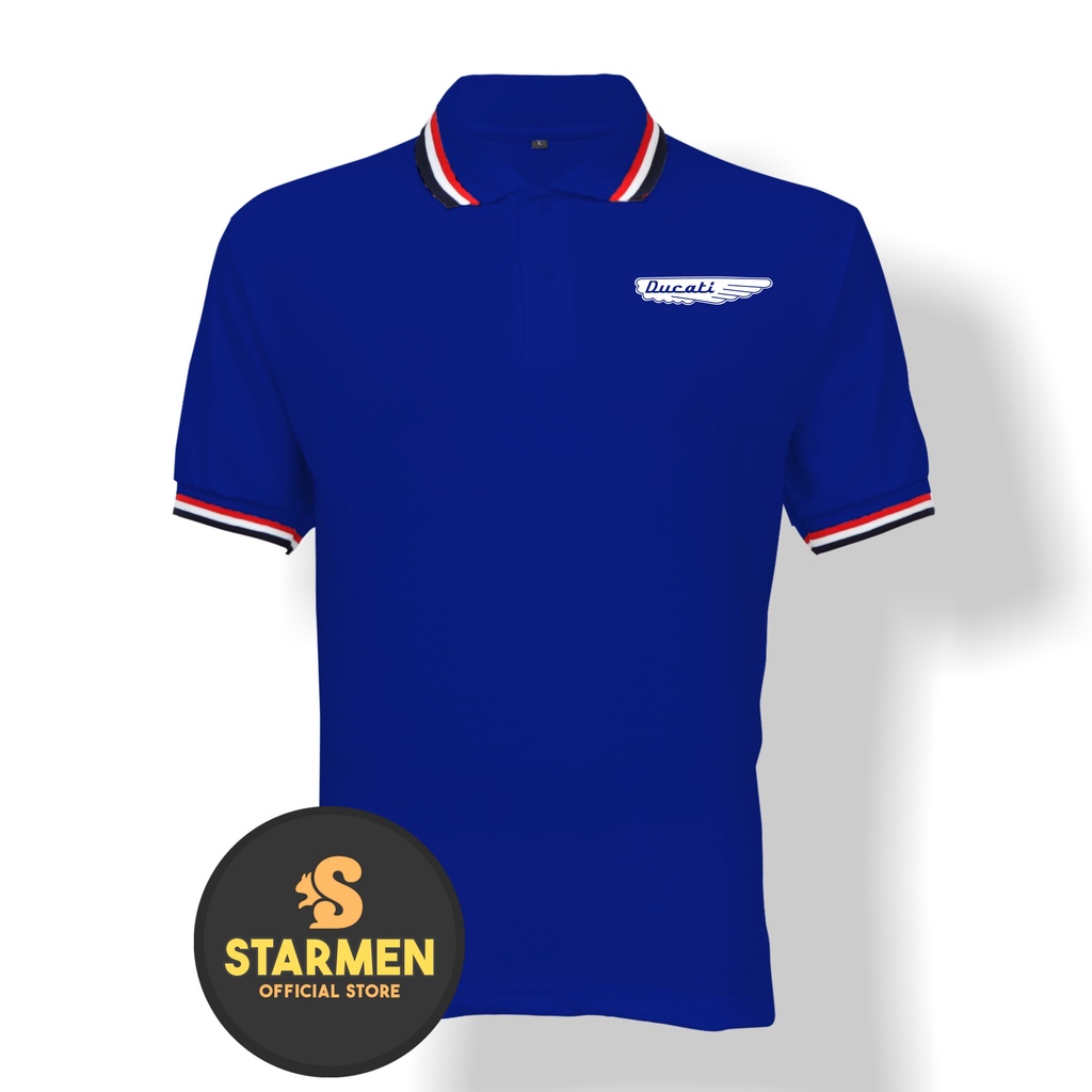 Kaos Polo Shirt Pria Kerah Logo DUCATl WING