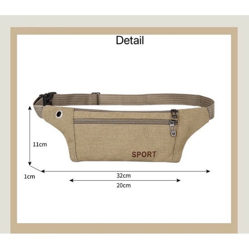 TAS PINGGANG SPORT WAISTBAG BAHAN KANVAS / TAS SELEMPANG SLING BAG PRIA WANITA - 306