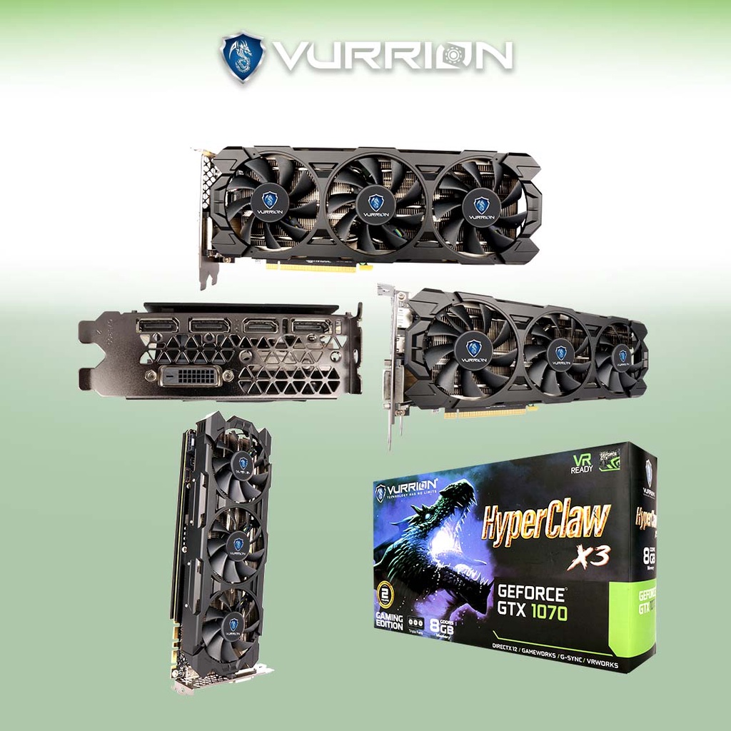 Vga Card HyperClaw GTX 1070 8GB GDDR5 256Bit Vurrion Geforce Nvidia GPU GTX1070 Garansi 2 Tahun