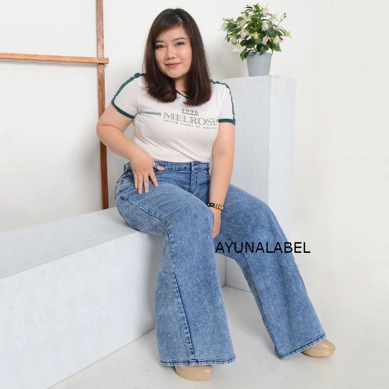 Ayunalabel Celana wanita Kulot jeans Jumbo Celana kulot wanita Jumbo Kulot jeans Celana jeans wanita Celana jeans Celana highwaist