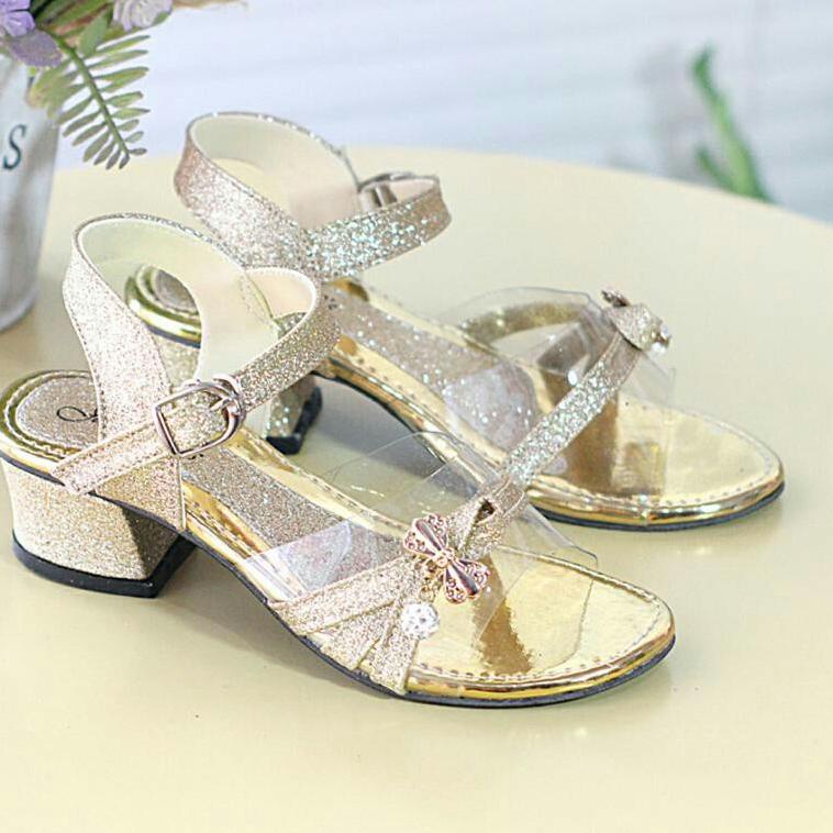 Terpercaya Sandal Anak Heels Monika Sandal Hak Tinggi Mika Bening Pita Sandal Anak Perempuan