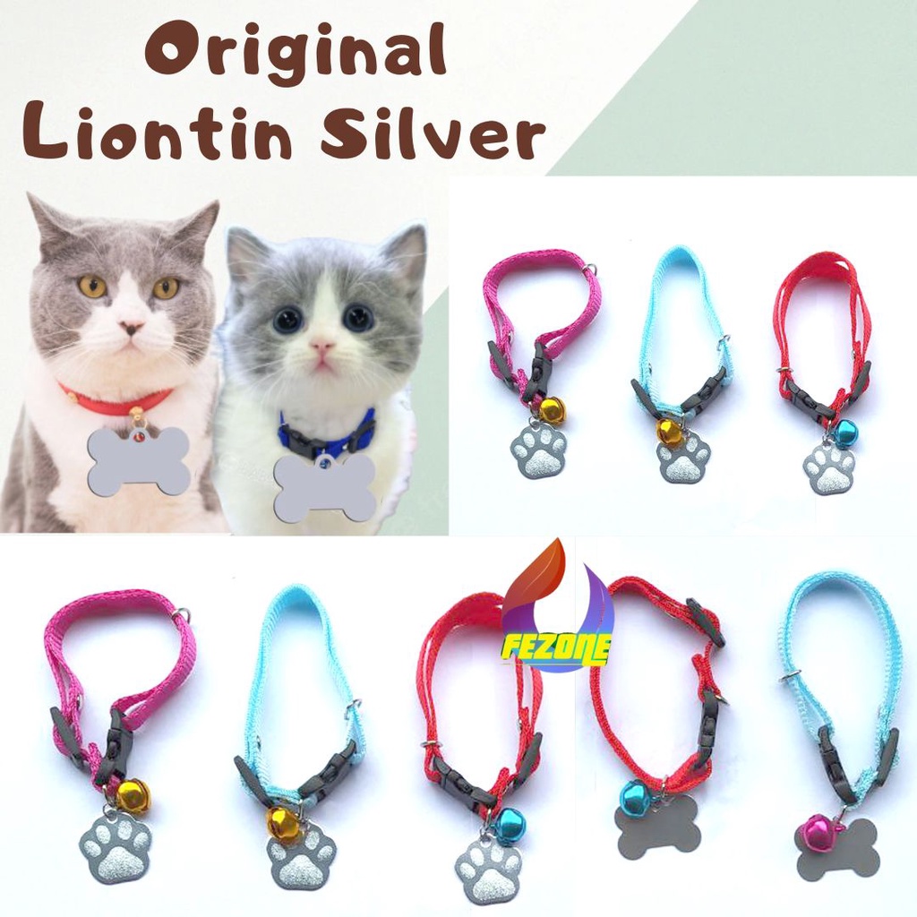 Kalung Hewan Peliharaan Liontin Silver Kaki Kucing Yang Dapat Di Sesuaikan Kalung Kucing FEZONE