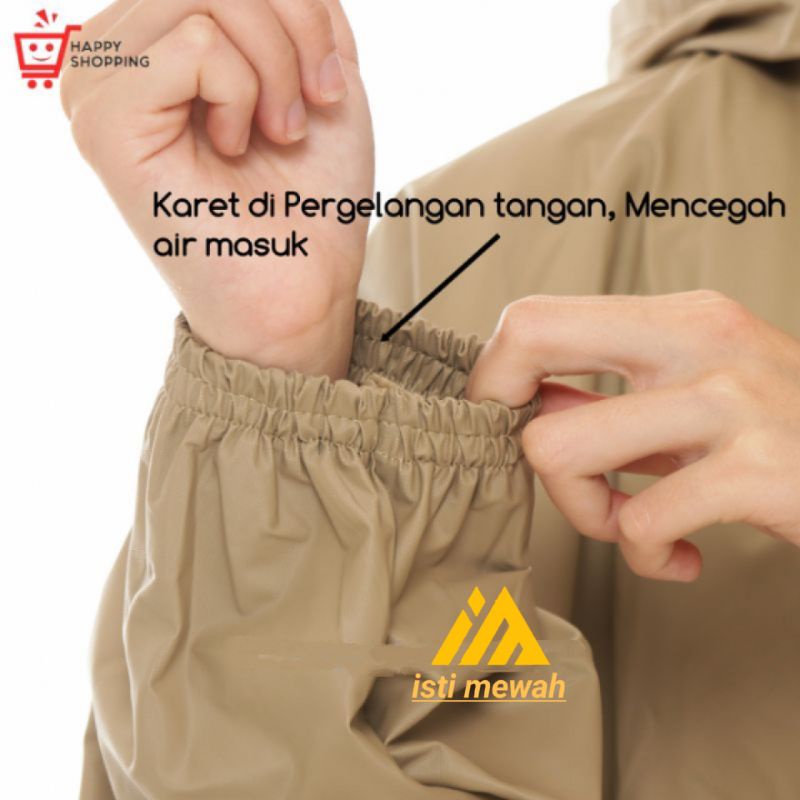 Mantel Hujan Akula Jas Hujan Pria Wanita Setelan Bahan PVC 0.25