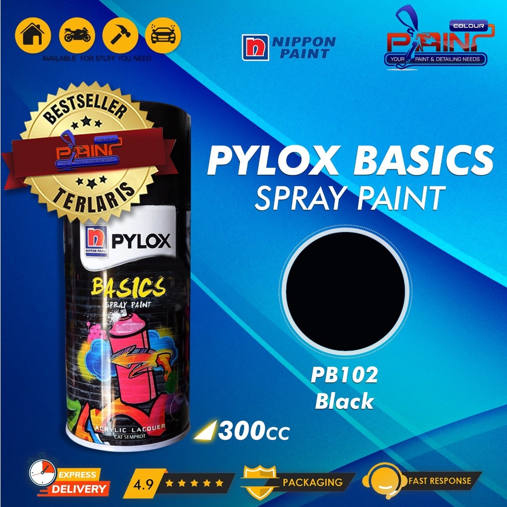 Cat Semprot Nippon Paint PYLOX BASICS 300cc - PB102 Black