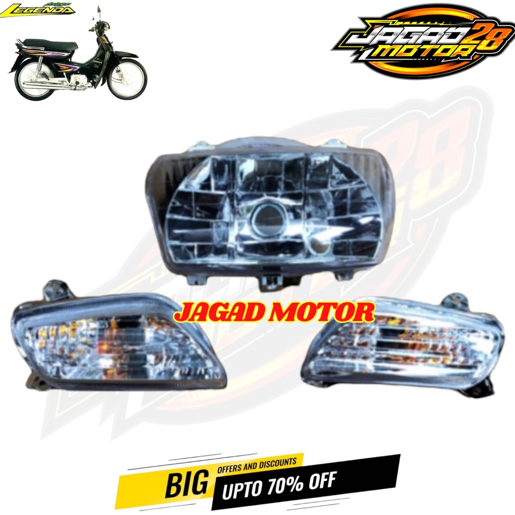 Lampu Depan Set Sein Depan Astrea Legenda 2 / Lampu Depan + Sein Depan Legenda 2  / Reflektor Lampu Depan set Sen Sein Depan Legenda 2