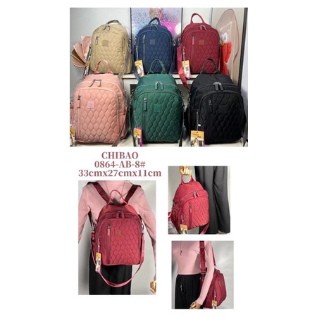 Tas Ransel Chibao 0864-AB Bahan Kanvas Halus Size 33x27x11 cm. Tas Wanita Tas Ransel Wanita Tas Ransel Chibao Import BEST SELLER.!!!!!!