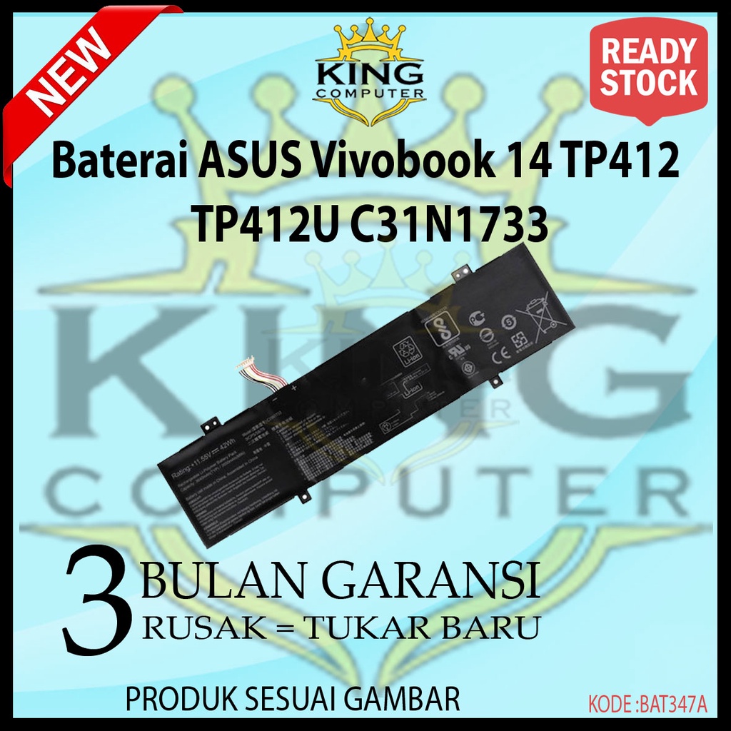 Baterai ASUS Vivobook 14 TP412 TP412U TP412FA TP412UA C31N1733 ori