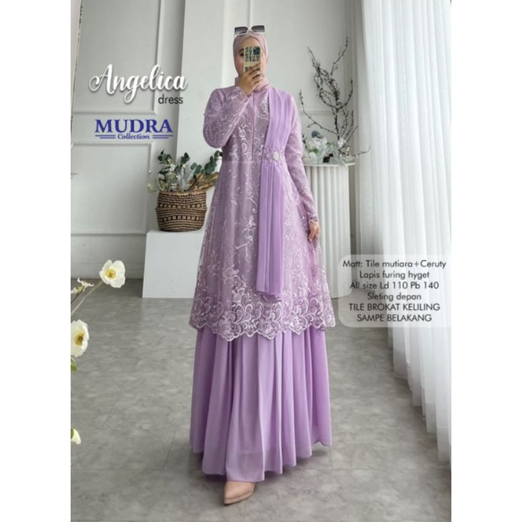 MAXI DRESS ANGELICA BY MUDRA-Lilac