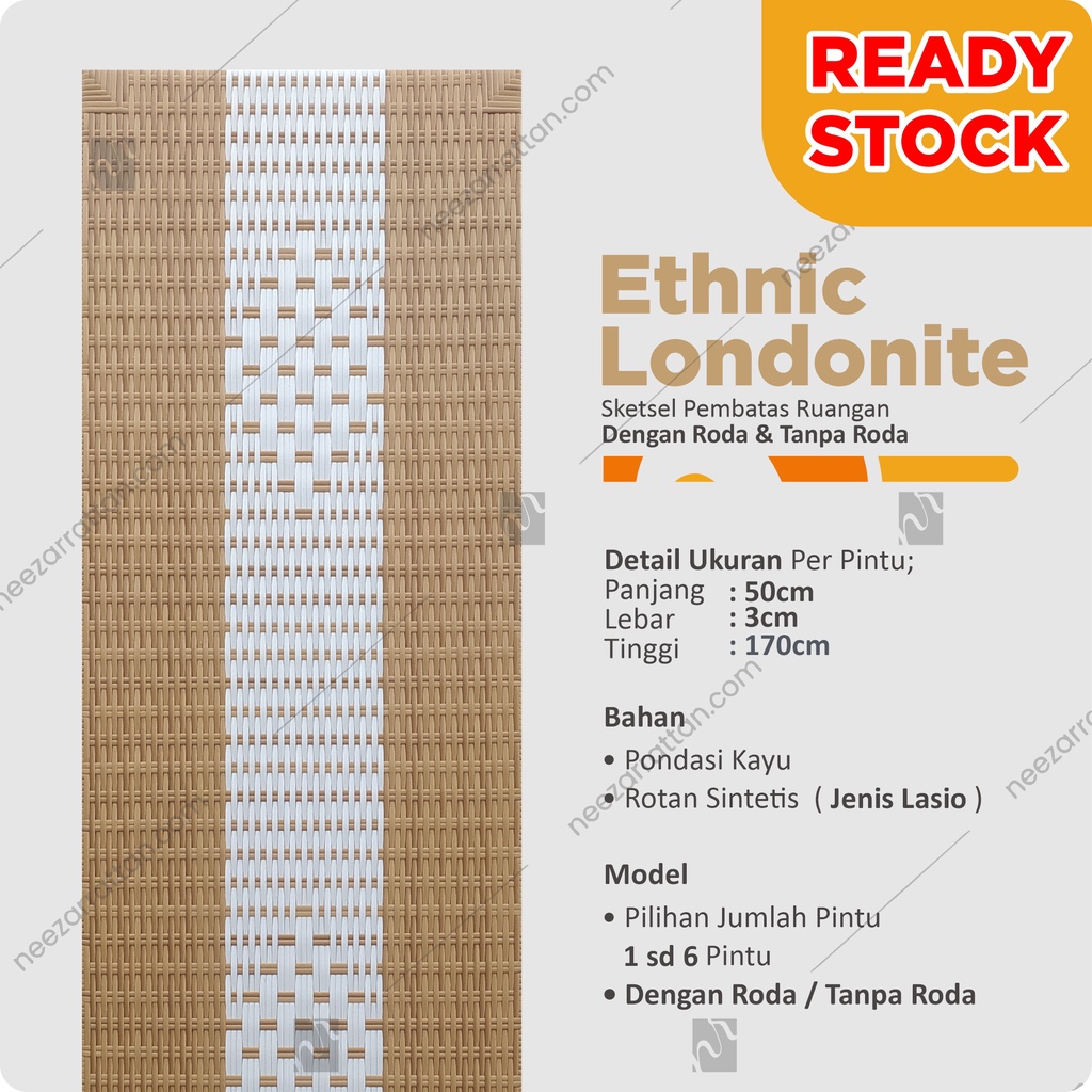 READY STOCK Sketsel partisi pembatas Penyekat ruangan Ethnic Londonite