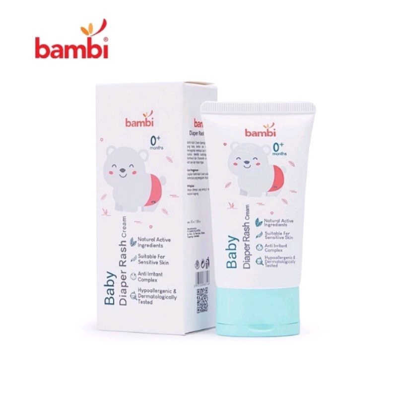 Bambi Baby Diaper Rash Cream 50ml - Krim Ruam Popok Bayi Kemerahan Newborn Bayi Lahir Kemasan Box da