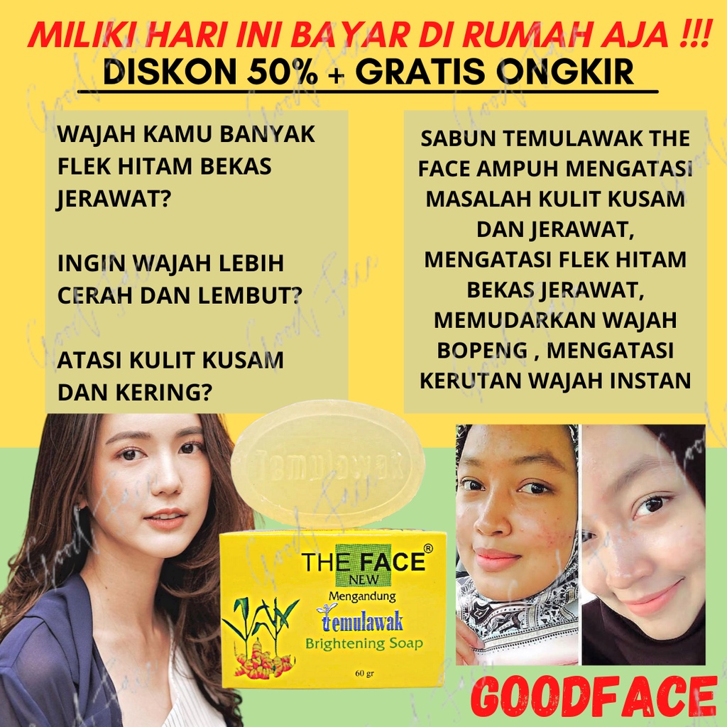 SABUN PEMUTIH WAJAH - PENGHILANG BEKAS JERAWAT - SABUN TEMULAWAK THE FACE BPOM - THE FACE SABUN TEMULAWAK ORIGINAL