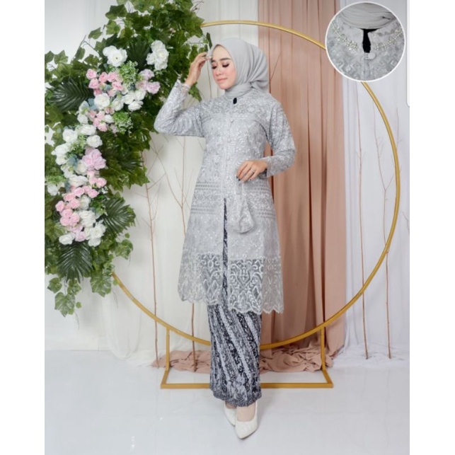 Set Tunik Tille Pesta Modern//Setelan Tunik Kekinian//Kebaya Pesta//kebaya Wisuda//kebaya Busui/gamis kebaya/kebaya terbaru 2022//Kebaya Modern 2023/Seragaman Pesta