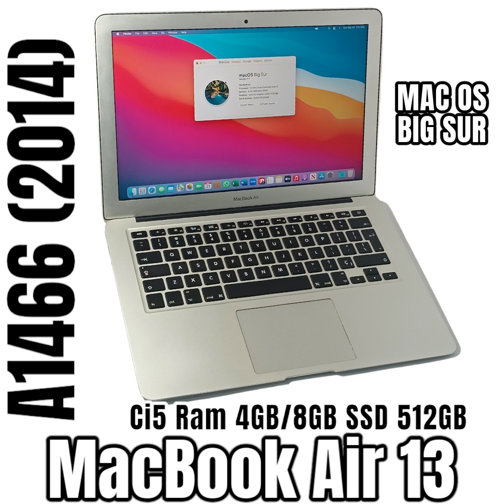 Macbook Air 13 2014 A1466 Core i5 Ram 8GB 4GB SSD 512GB mac21