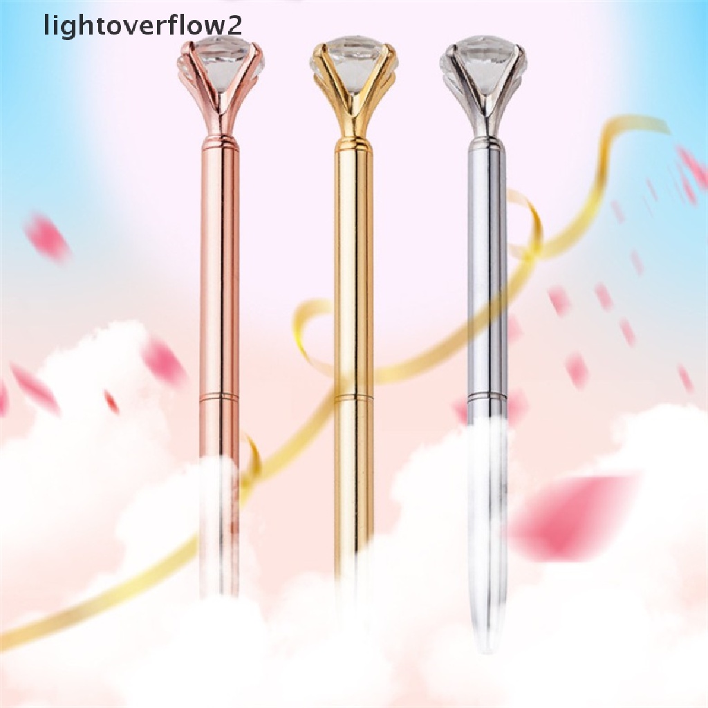 (lightoverflow2) Pulpen Dengan Hiasan Kristal Imitasi Untuk Hadiah