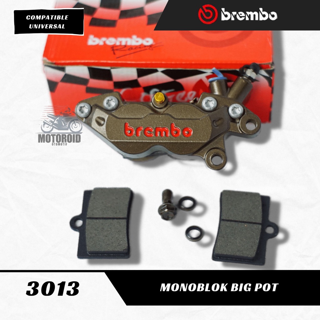 Kaliper Brcmbo 4Piston MONOBLOK Caliper Big Pot Axial Kanan Babet BREM Universal