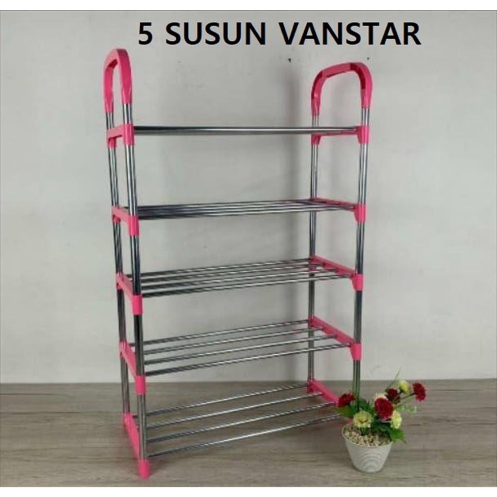 LS 955 - Rak Sepatu 4 Susun 5 Susun Rak Serbaguna Multifungsi Bongkar Pasang Tempat Sepatu Sandal CH104 VANSTAR