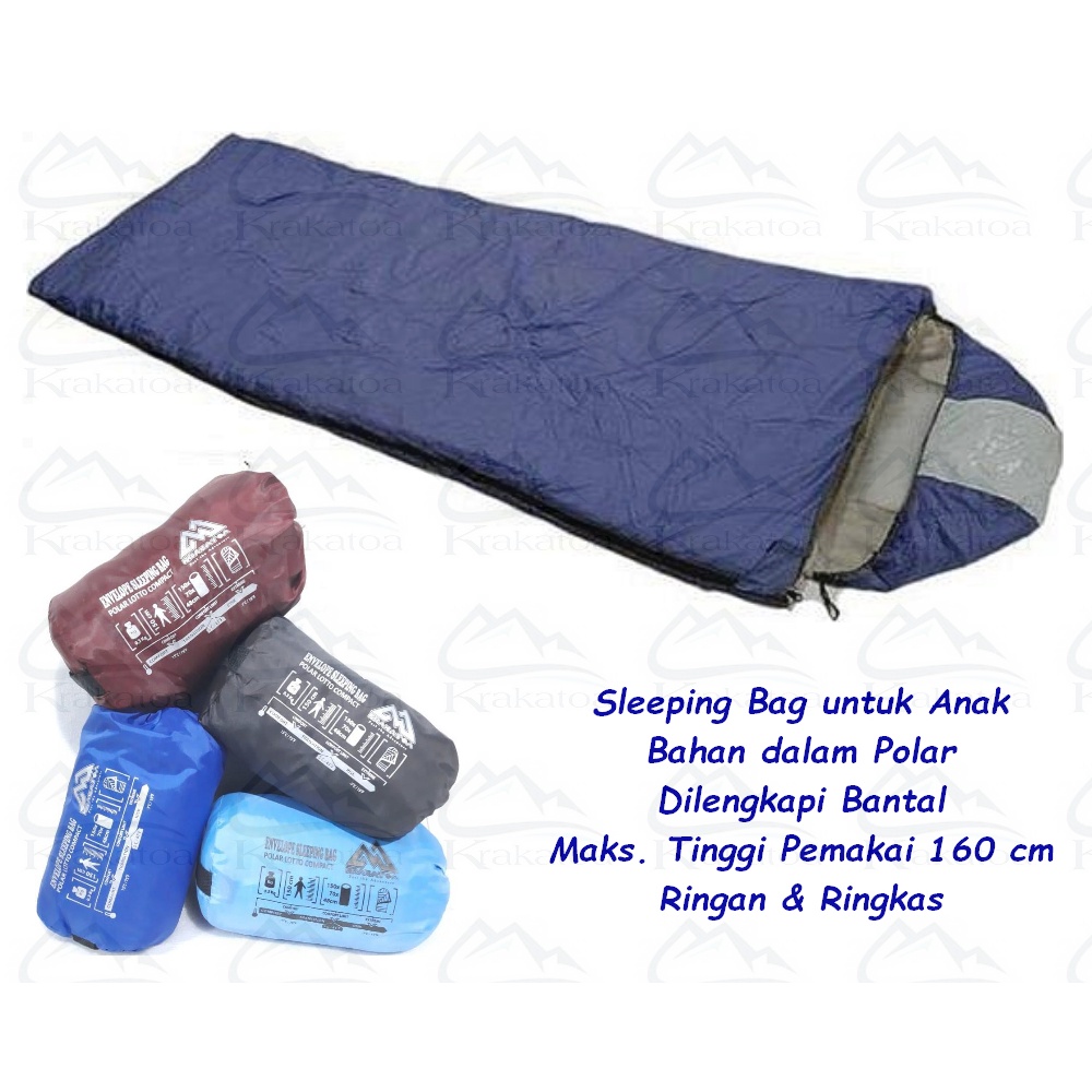 Paket Matras + Sleeping Bag Polar Bulu | Dacron WATERPROOF | Bantal ~ Kantong Tidur Tebal