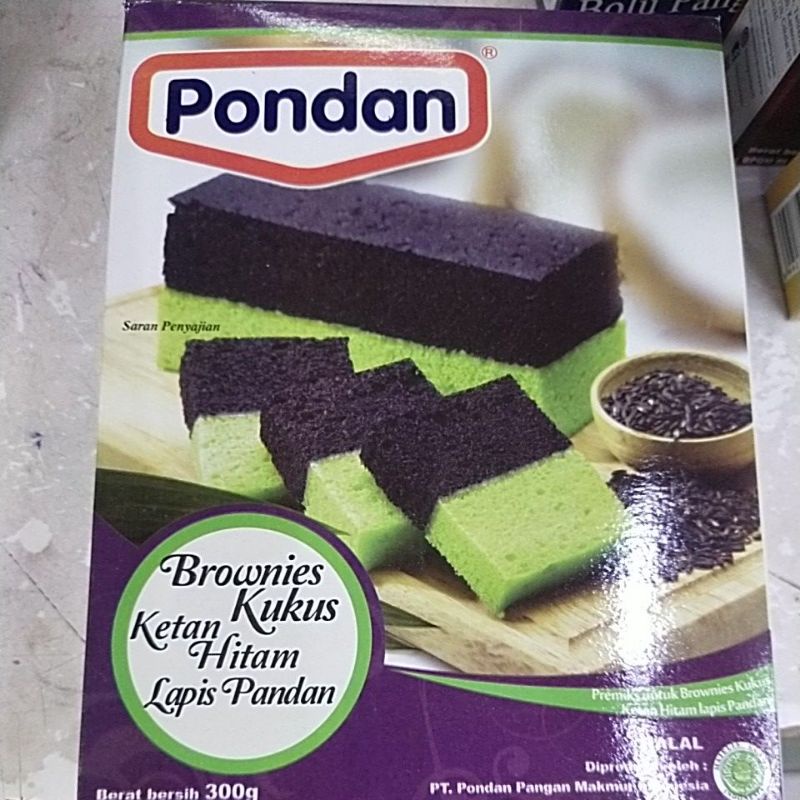 pondan brownies kukus ketan hitam lapis pandan 300 gr