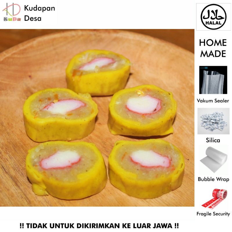 

(Kudapan Desa) Egg Roll Ayam Isi Crab Stick/ TELUR AYAM GULUNG / ROLADE FROZEN / EGG CHICKEN ROLL / EGGROLL
