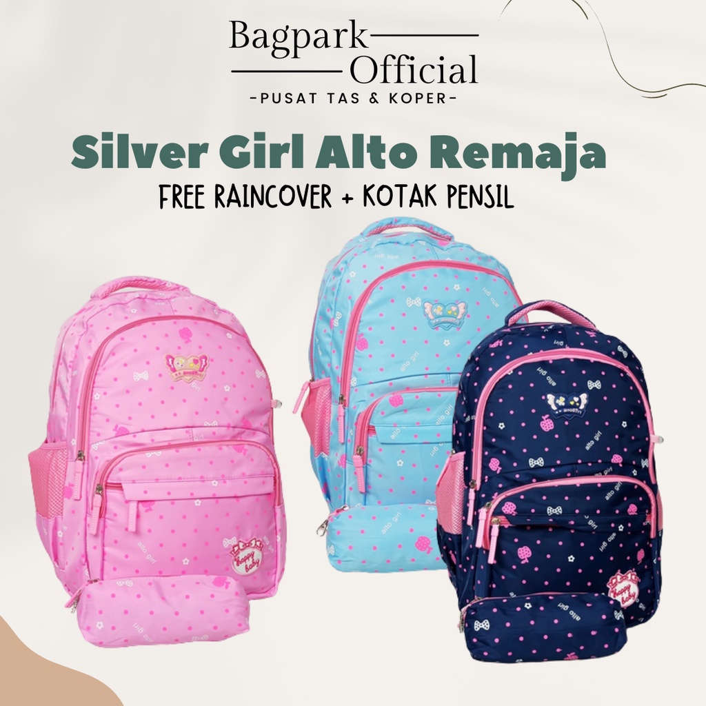 TAS ANAK REMAJA CEWEK ALTO GIRL ORIGINAL TAS RANSEL ANAK SEKOLAH FREE KOTAK PENSIL RAINCOVER