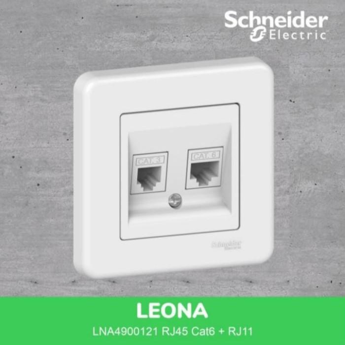 Leona 4900121 Outlet Telp + Data Cat6 Rj45 Schneider