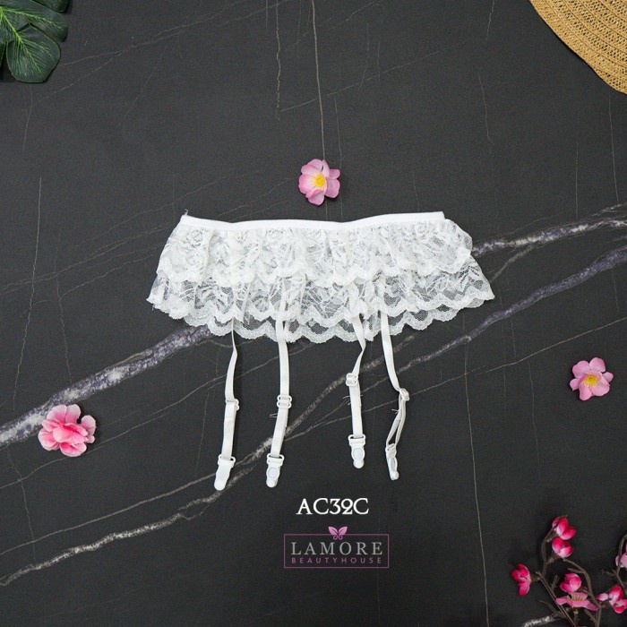 STOCKING SEXY + BRA SET CD G STRING + GARTER BELT PUTIH AC32C HIGHT CLASS 