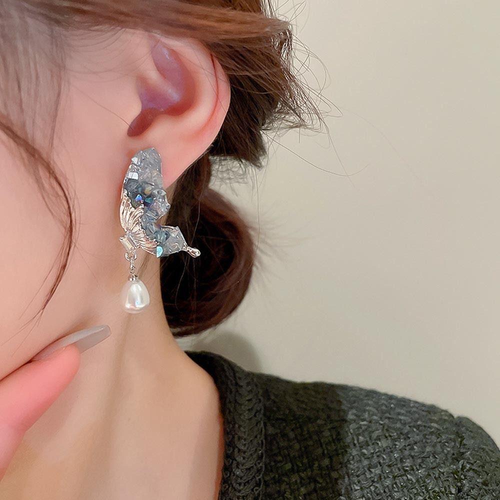 Needway Wanita Anting Tusuk Manis Vintage Tetesan Air Mutiara Untuk Perempuan Temperamen Zirkon Drop Earrings