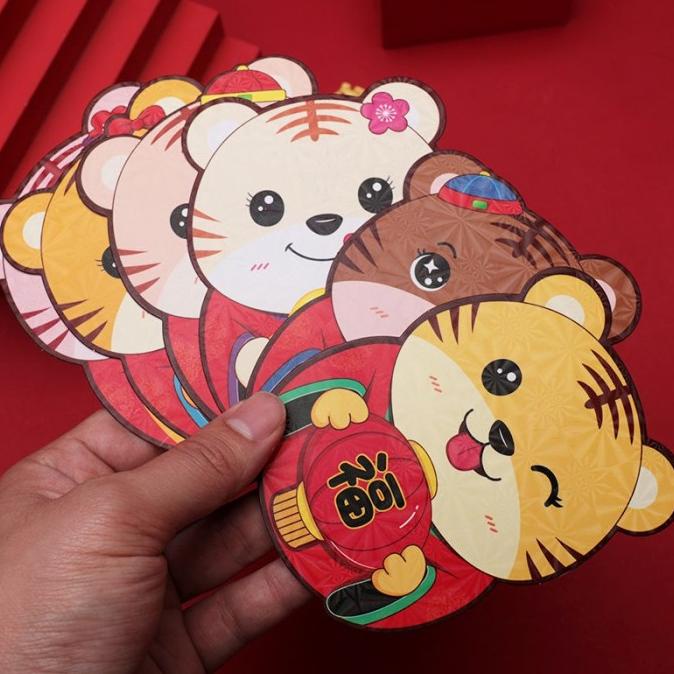 

HQ787 6pcs Amplop Angpao Tahun Baru Ci Imlek 2022 Bentuk Kartun Tiga D