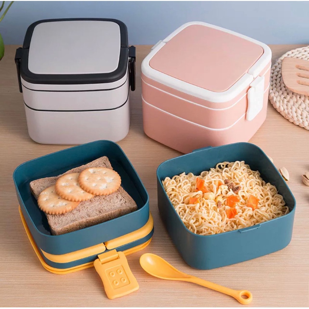 Lunch box 2in1  - kotak makan 2 tingkat