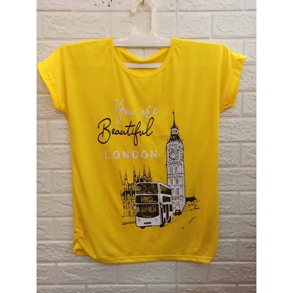 Tshirt kaos ladies cewek warna kuning