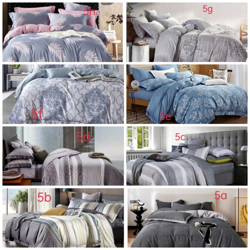 (5)BYAK MOTIF!!FULL SET BEDCOVER SPREI SUTRA ORGANIK SERAT BAMBOO ORIGINAL