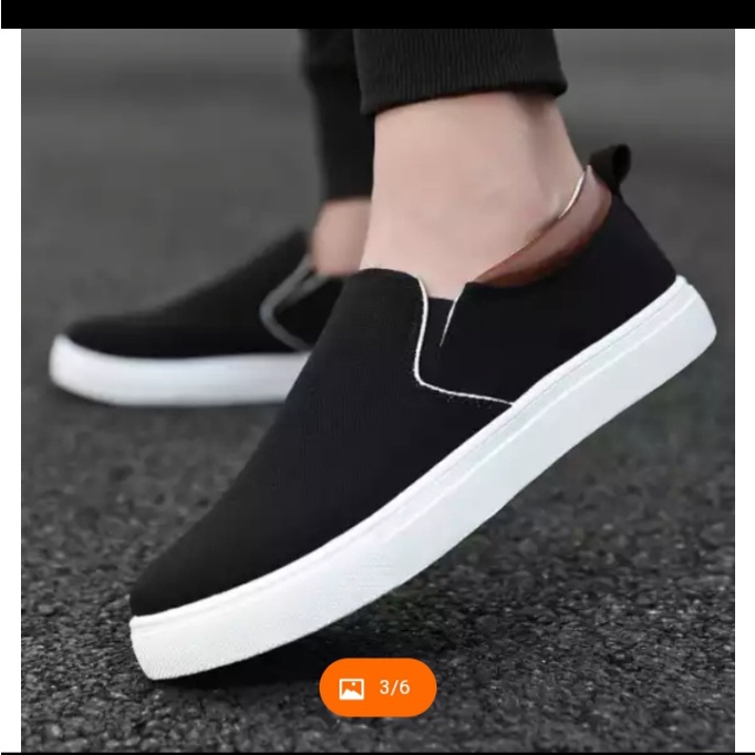 PROMO 1212 BIG SALE Sepatu Sneakers Slip On hitam Preasi Coklat sepatu pria