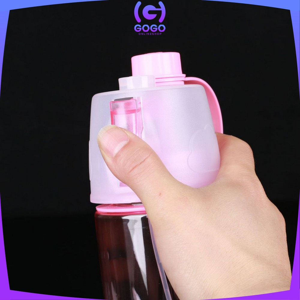 GOGO-C730 Botol Minum Semprot 600ML Tumbler Minum Sport Spray Water Bottle Portable Botol Air Minum Sedotan Sprai