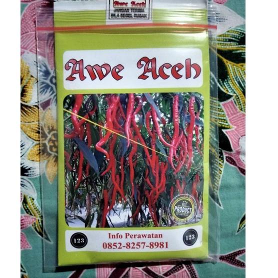 [KODE PRODUK IV7SI3538] Cabe Awe Aceh 10 Gram - Benih Cabe Merah Keriting Awe Aceh - Bibit Cabe Awe Aceh - CMK Awe Aceh