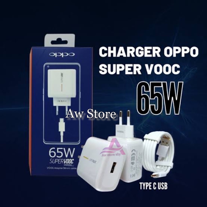FLASH CHARGER OPPO SUPER VOOC 65WATT CABLE TYPE C OPPO A54/A74/A76/A96/RENO 4/4F/RENO 5/5F/RENO 6/RENO 7/ 65W ORI