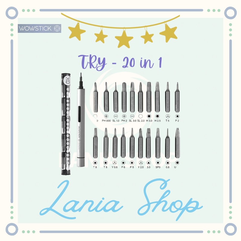 WOWSTICK TRY - Electric Cordless Screwdriver 20 in 1 - Obeng Elektrik