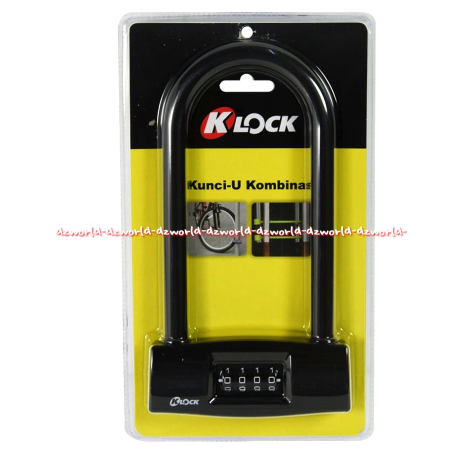 K-Lock Gembok Kombinasi Kunci U 30cm Hitam Merah Alat Pengunci Motor Sepeda Gembok Ikat Ke Tiang dengan Nomer Klock K Lock U Key Combination Padlock Rantai Tiang