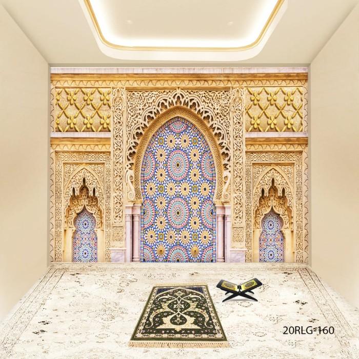 Wallpaper Wallpaper Dinding 3D Custom Islami Mihrab Masjid Ornament Masjid 160