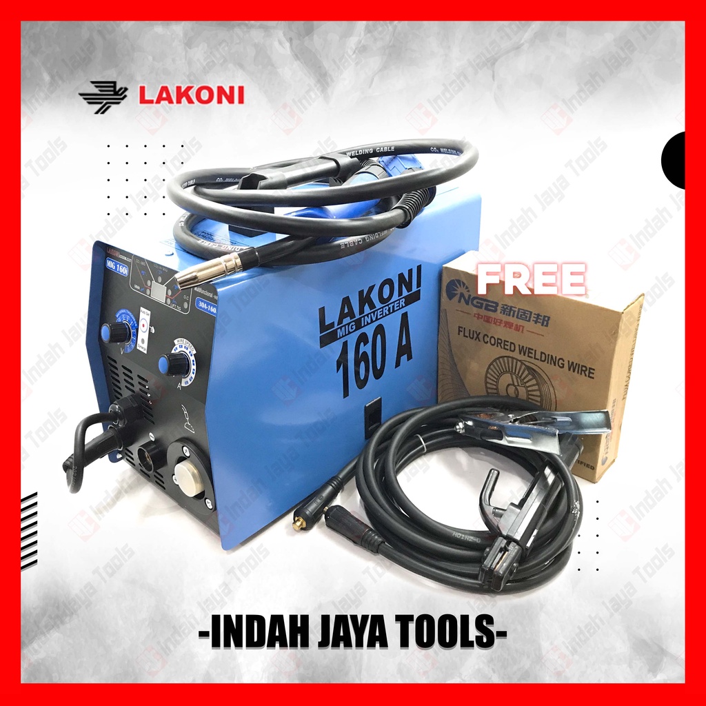 LAKONI Mesin Las MIG TIG MMA 160A - Tanpa Gas CO2 Flux Core